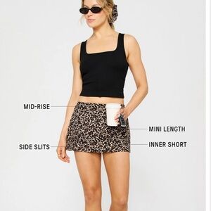 NWT FABLETICS Leopard Print Mini Skirt